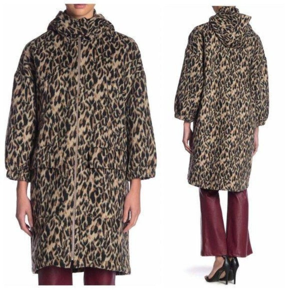 TOV Los Angeles Brown Cheetah Faux Jacket Coat